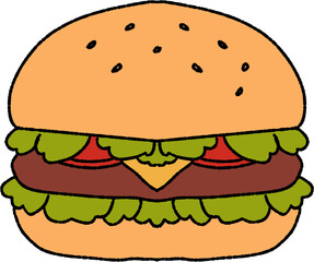hamburger isolated on white