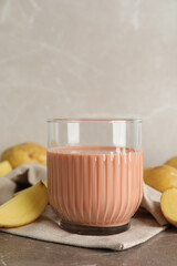 Potato milk, concept of fresh and healthy drink