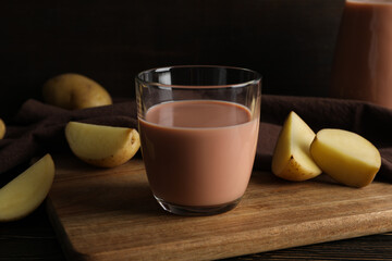 Potato milk, concept of fresh and healthy drink