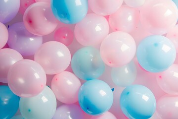 Pastel colors balloons as background for celebrations