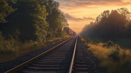 Obraz premium Background view of railroad tracks