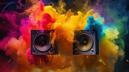 Speakers and Colorful Smoke