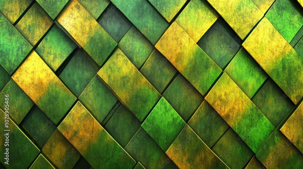 Poster abstract texture of intertwined palm fibers with a vibrant green and yellow color palette ideal for 