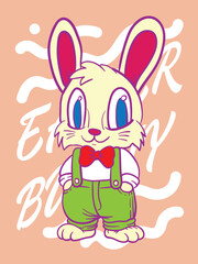 easter bunny pop art easter background vector design
