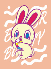 easter bunny pop art easter background vector design

