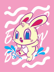 easter bunny pop art easter background vector design
