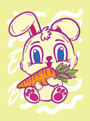 easter bunny pop art easter background vector design
