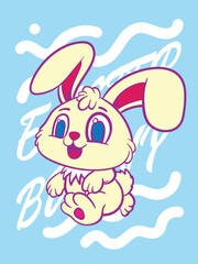 easter bunny pop art easter background vector design
