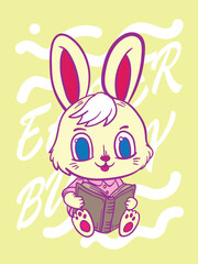 easter bunny pop art easter background vector design
