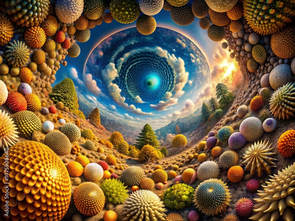 Aufkleber surreal intricacy of nature: an abstract exploration of complex patterns and textures in a dreamlike