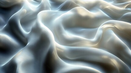 Obraz premium Elegant Flowing Fabric with Dimensional Textures and Light Effects