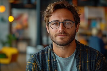 Portrait of a Man Wearing Glasses