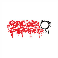 Racing sport graffiti with white background