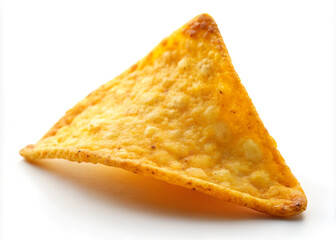 Single nacho chip isolated on transparent or white background