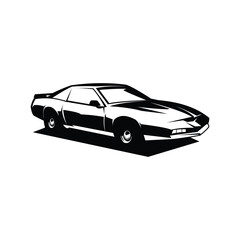 Naklejka premium Knight Rider car. silhouette logo vector. monochrome car illustration design. best for logo, badge, emblem, icon, sticker design.