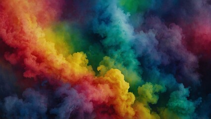 Abstract rainbow smoke clouds background