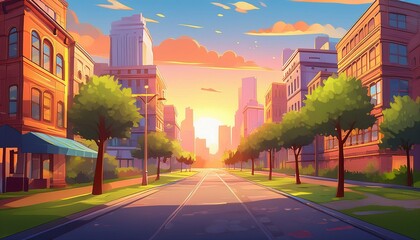 city street in the evening