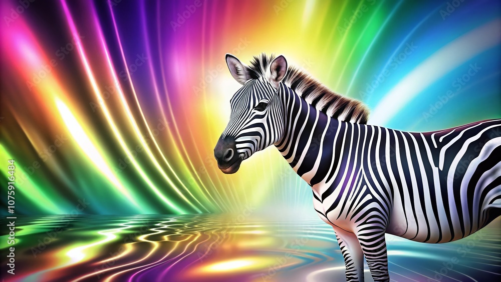 Poster vibrant platinum zebra background with bright gradient and shiny effect for wild style designs and c