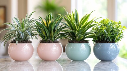 Fototapeta premium Create a clean and sophisticated plant arrangement for your home