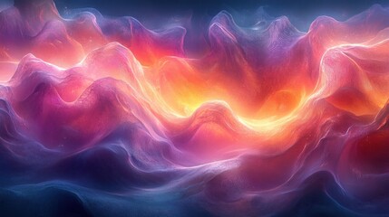 Obraz premium Abstract waves of vibrant colors creating a dreamlike landscape.