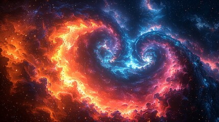 Explore hypnotic neon spirals in cosmic space