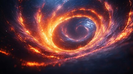 Obraz premium Explore the cosmic depths of spiraling light and color