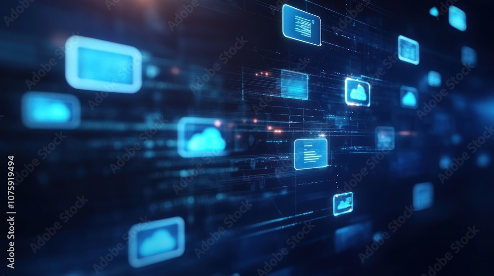 Poster abstract cloud computing concept