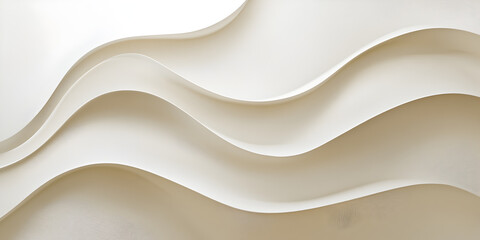 Obraz premium Fluid Curves in Off-White: Abstract image of elegant, flowing off-white waves creating a calming, sophisticated background. Perfect for design projects needing a touch of modern elegance. 