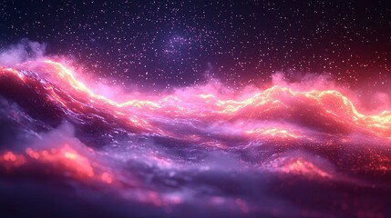 Obraz premium Explore luminous neon waves in dark space