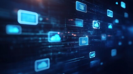 Fototapeta premium Abstract Cloud Computing Concept