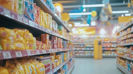 Supermarket Aisle with Products