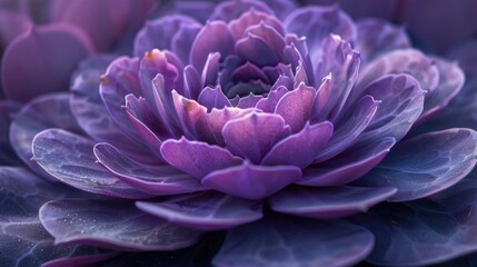 Close-up of a purple succulent flower with soft, delicate petals.
