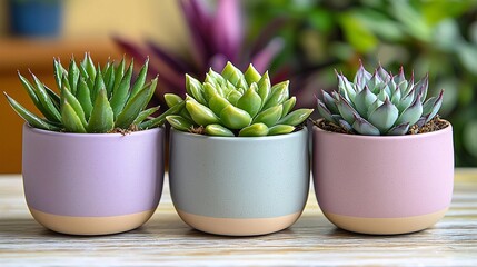 Create subtle plant arrangements in pastel colors