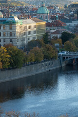 Naklejka premium view of the river vltava in prague