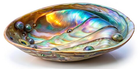 Mother of Pearl Shell Interior, Abalone, Haliotis, Macro, Silhouette