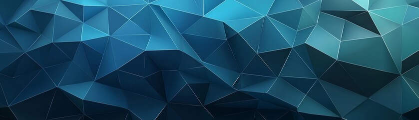 Fototapeta premium Dynamic blue polygonal shapes with soft gradients, creating a modern and sleek backdrop for digital or tech visuals