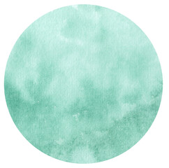 Green Watercolor hand painted circles texture. Watercolour circle elements for design.