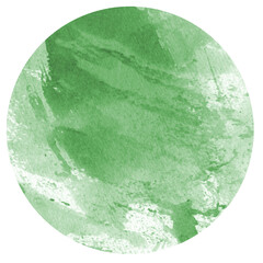 Green Watercolor hand painted circles texture. Watercolour circle elements for design.