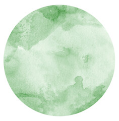 Green Watercolor hand painted circles texture. Watercolour circle elements for design.