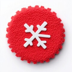 Bright Red Snowflake Design on Soft Surface Creating a Vibrant and Playful Feel, Perfect for Winter-Themed Projects and Holiday Decorations