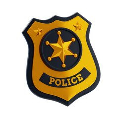 3D Police Shield Badge