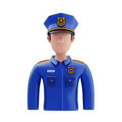 3D Male Police Officer Character
