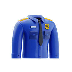 Naklejka premium 3D Police Uniform with Tie