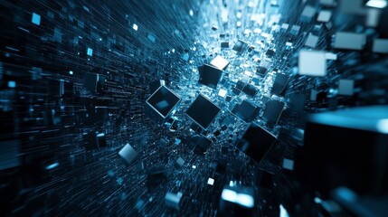 Abstract representation of digital data flow.