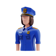 3D Female Police Officer Character