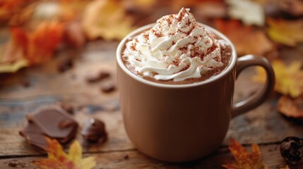Warm Hot Chocolate with Whipped Cream