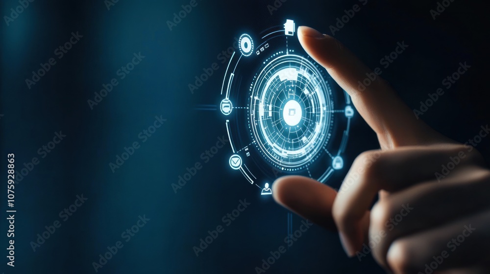 Aufkleber digital interface with hand gestures for technological innovation