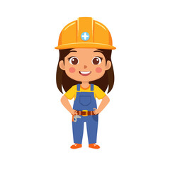 Fototapeta premium Plumber Cute Worker Work Job Profession Professional Occupation Cartoon Character 