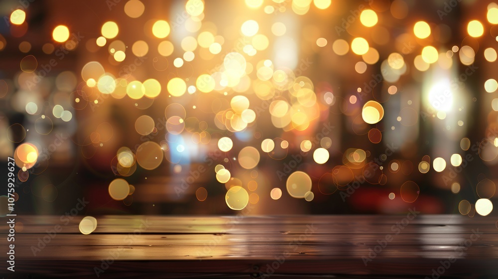 Poster cafe background with abstract blurred bokeh light. ai generated images