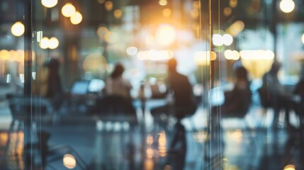 Fototapeta premium Business people in office blurry, AI generated image